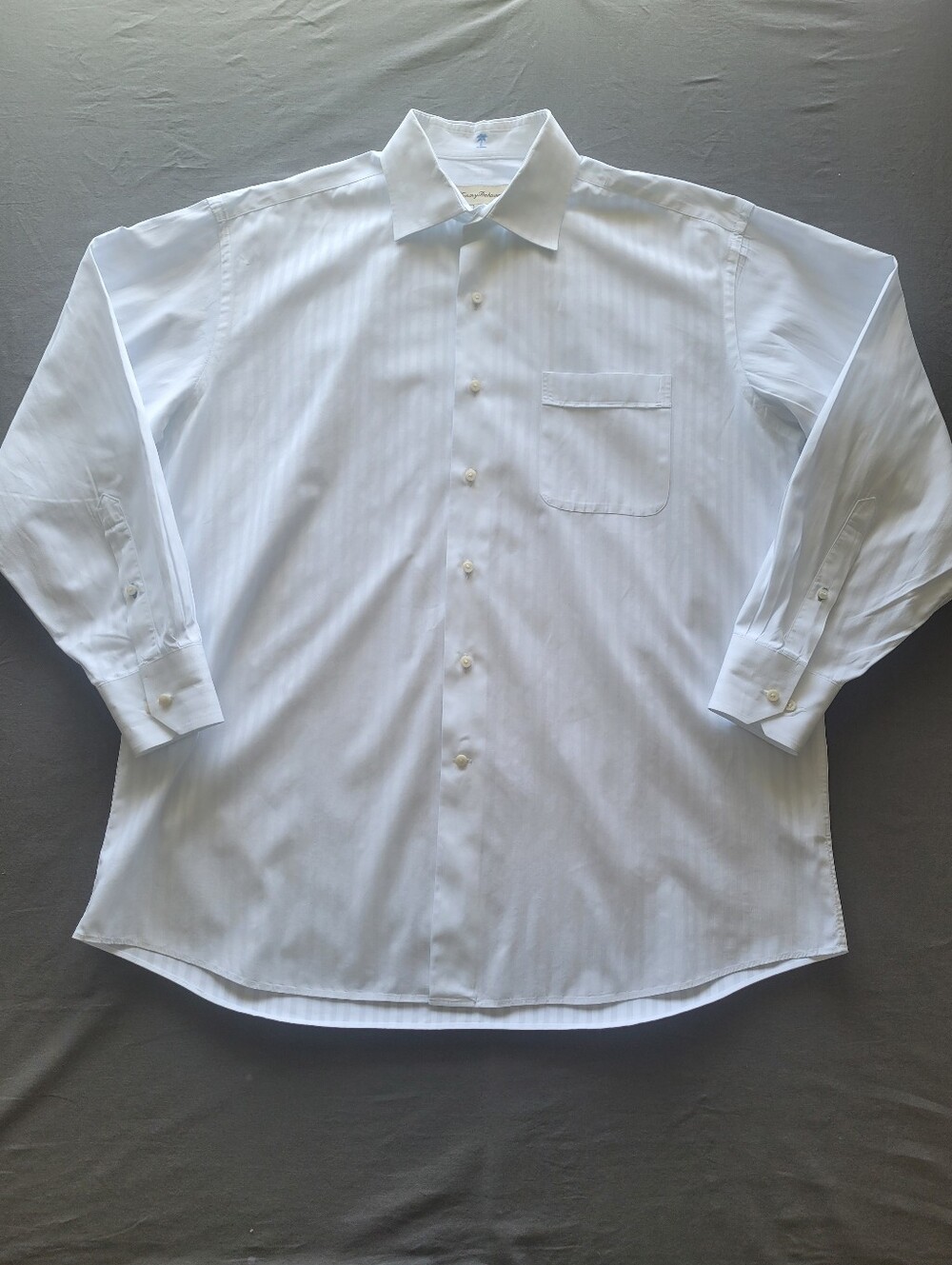 Tommy Bahama White Striped Button Down Dress Shirt Mens 16.5 32/33
